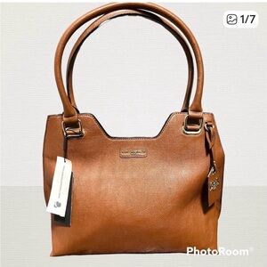Karl Lagerfeld Tan Faux Leather Women’s Bag